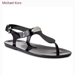 Michael Kors Jelly Thong Black Sandals Size 6